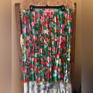 J. Crew Vibrant A-Line Pleated Skirt with Floral Print size 14
